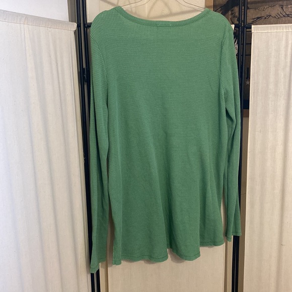 Anthropologie Waffle Knit Long Sleeve Tunic, cute neckline and slits on sides. - Picture 6 of 7